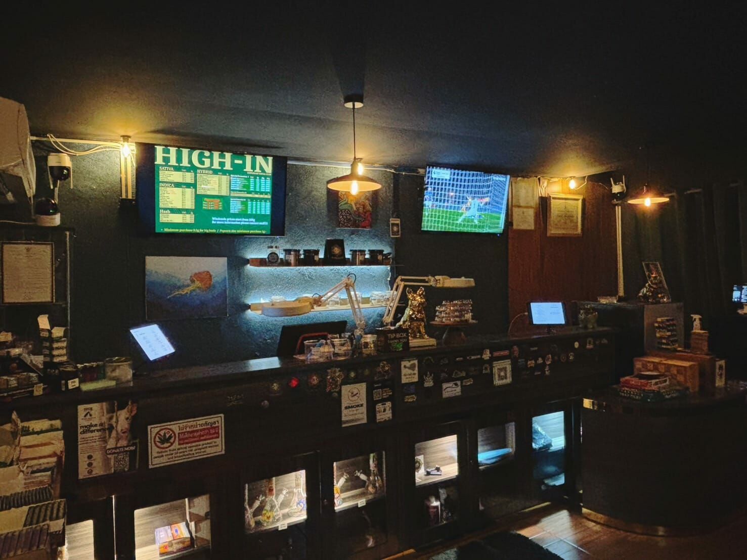 Interior of High-In Dispensary, the best weed shop in Koh Phangan
